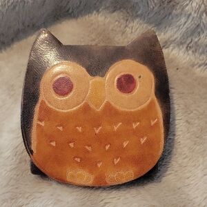Owl Change Purse, Leather